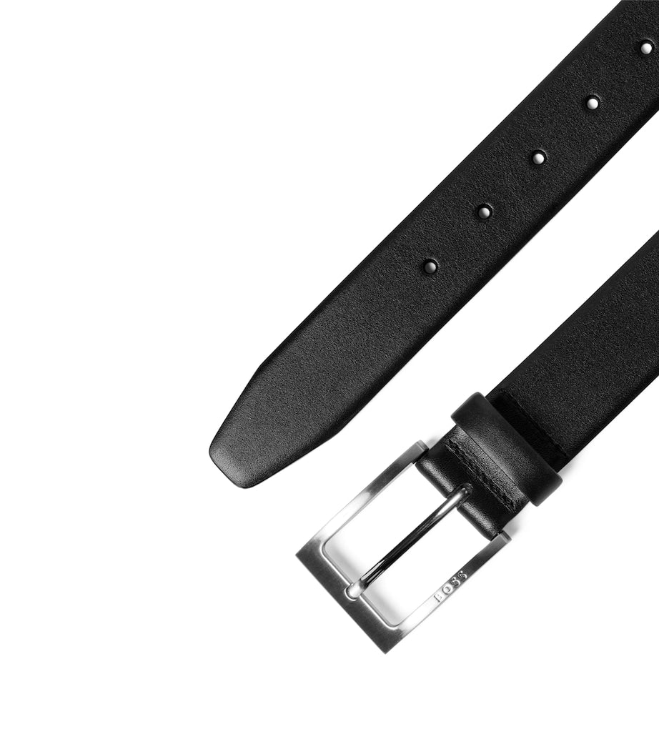 BOSS genuine leather belt with logo buckle (British brand)
