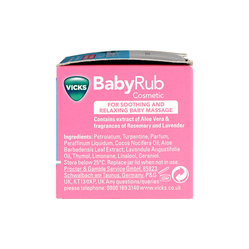 Vicks BabyRub moisturising rub for babies, imported from the UK