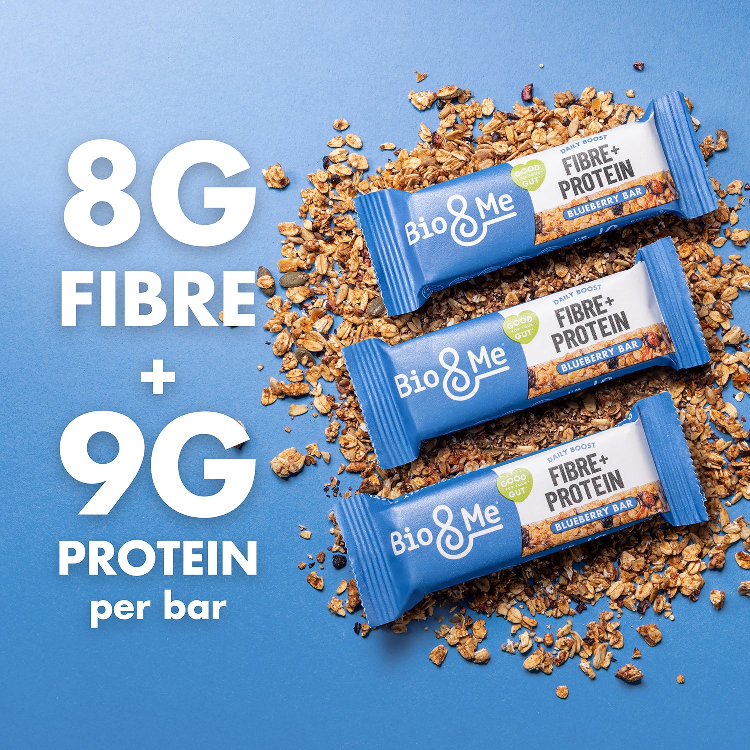 Bio & Me blueberry protein oat bars 3x40g - British product