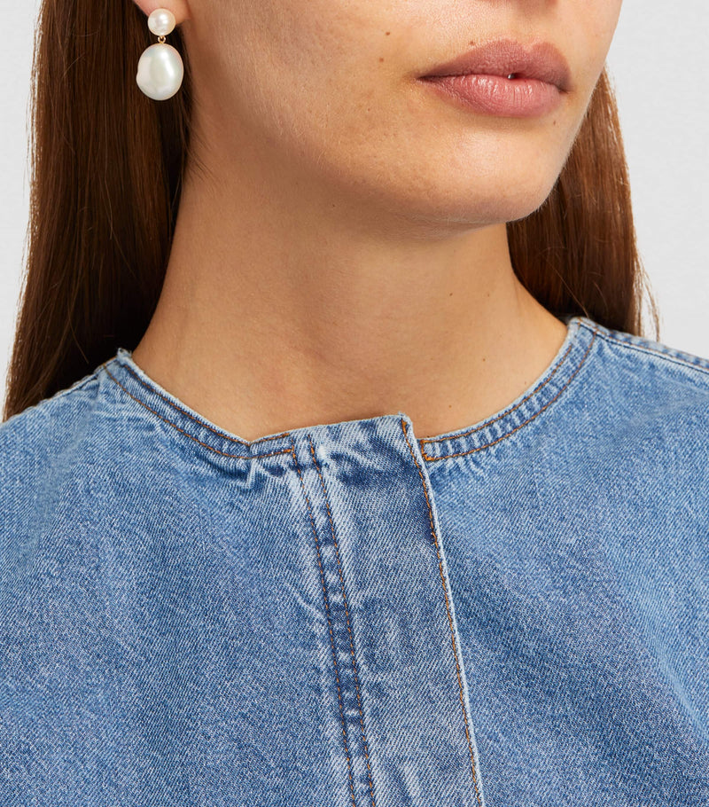 Sophie Bille Brahe Venus Blanc drop earrings with pearls and gold (British brand)