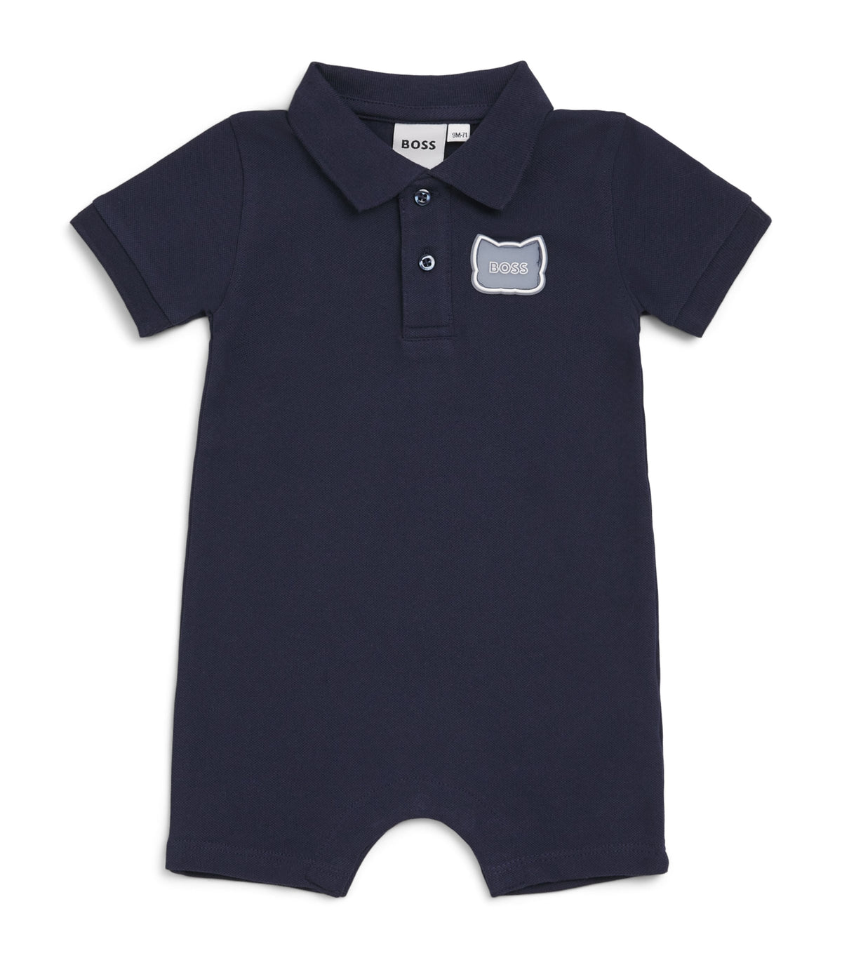 BOSS Kidswear cotton piqué logo playsuit for infants 1-18 months - British product
