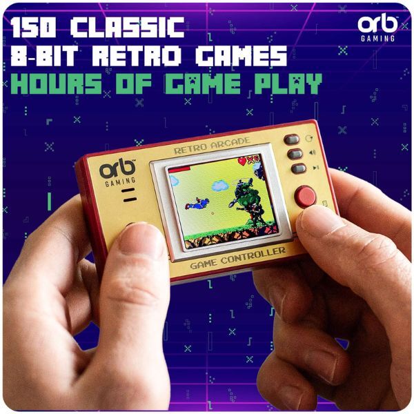Thumbs Up Orb Retro mini handheld console gold 150 games - British product