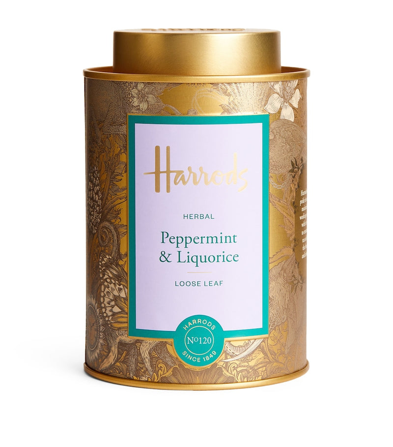 Harrods peppermint and liquorice loose leaf tea 100g, UK version