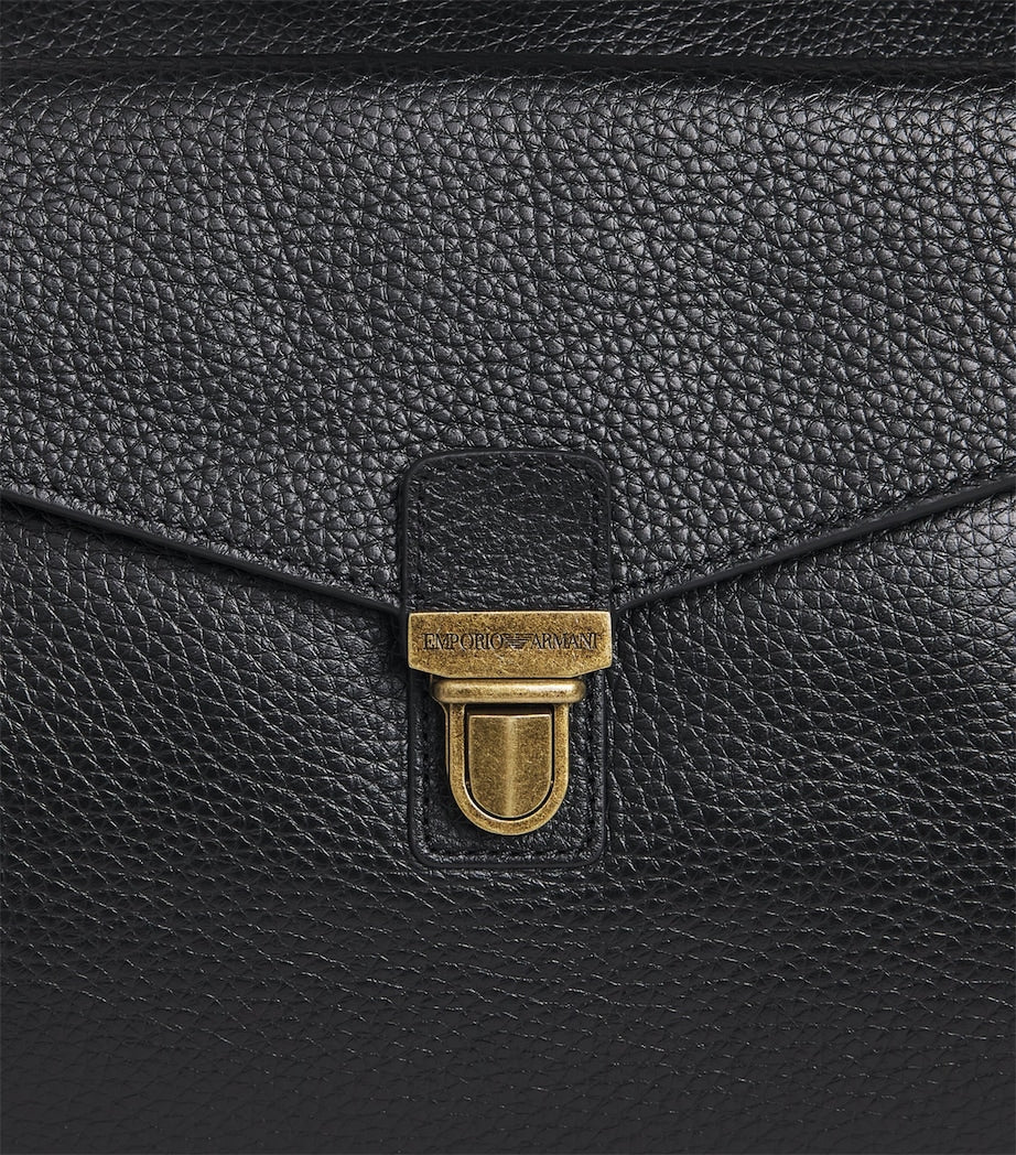 Emporio Armani grained leather holdall travel bag (British brand)