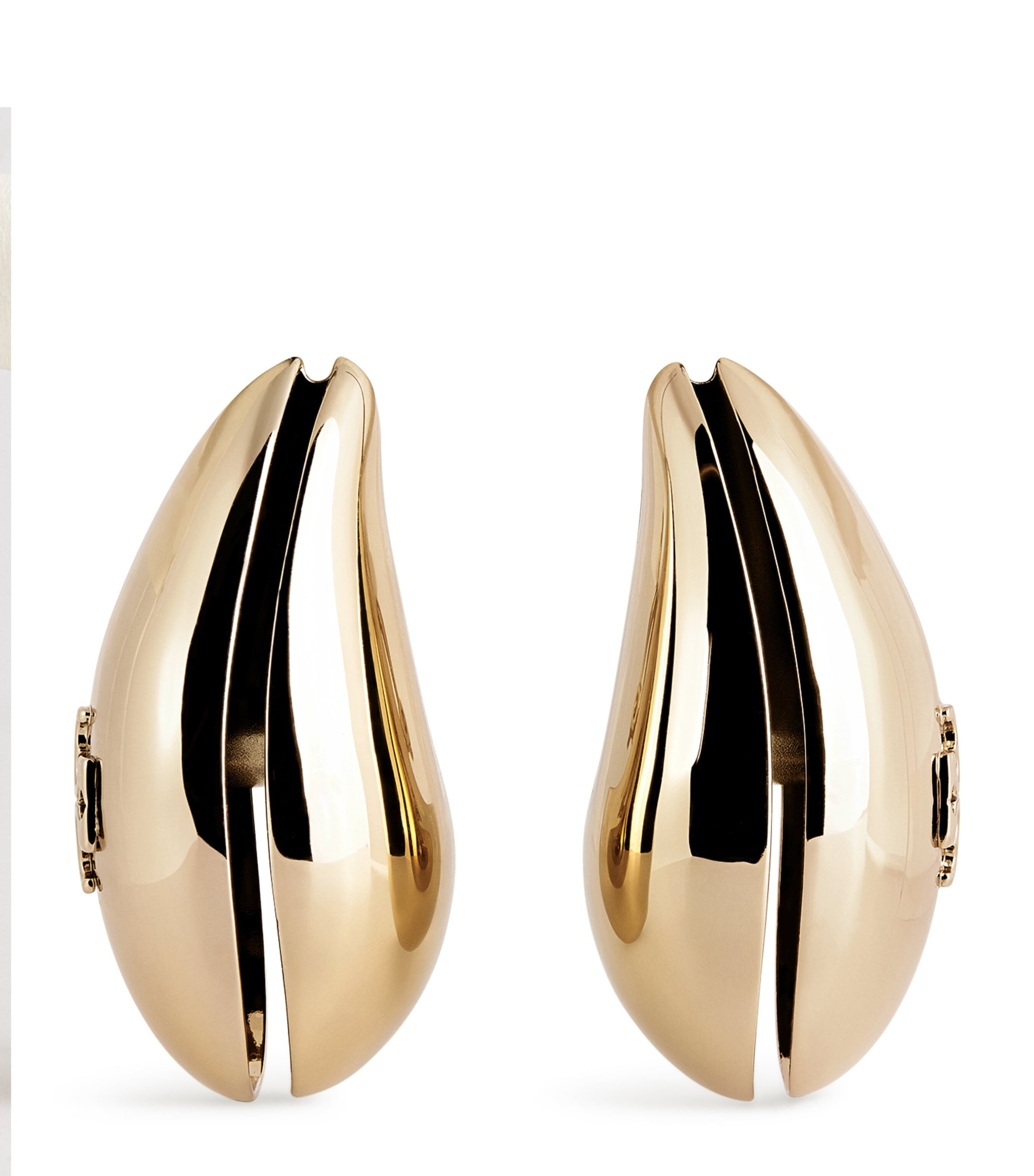 Tory Burch Wave earrings gold plated brass, UK version