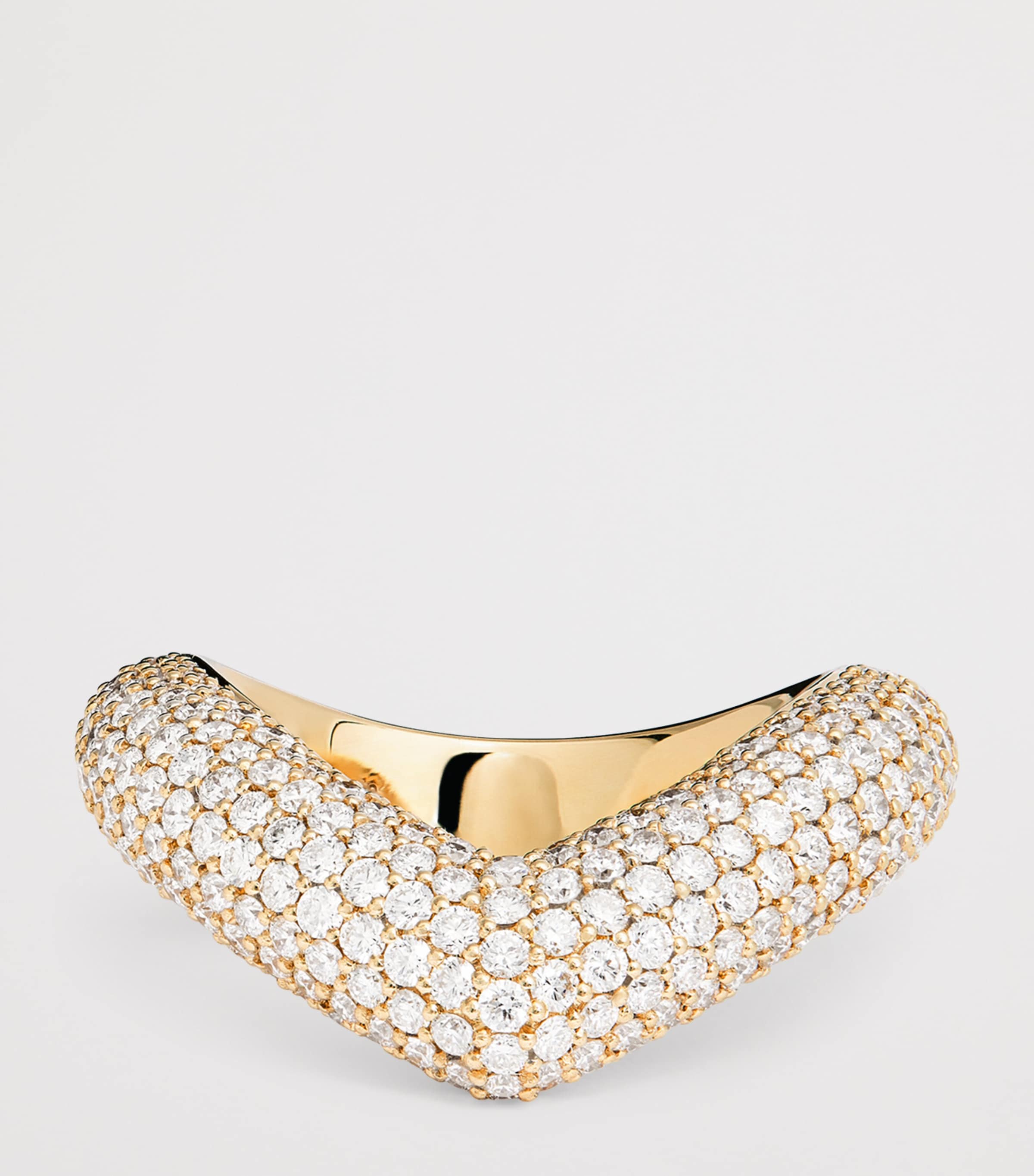 Engelbert yellow gold and diamond drop link ring - British product