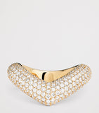Engelbert yellow gold and diamond drop link ring - British product
