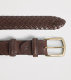 Elliot Rhodes leather braided belt handwoven, imported from the UK