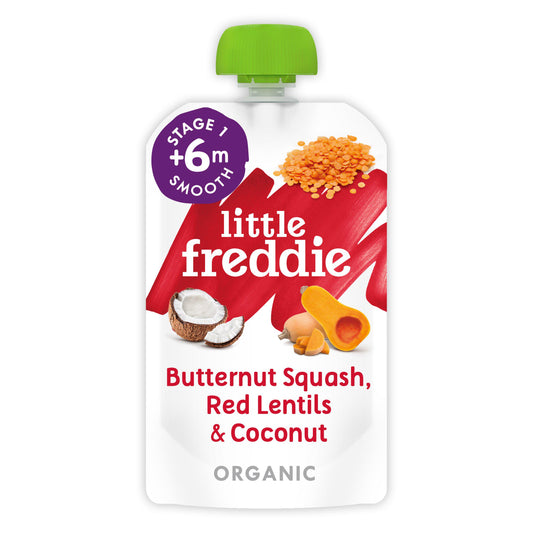 Little Freddie Organic Butternut Squash, Red Lentils & Coconut Stage 1 120g baby meals Sainsburys   