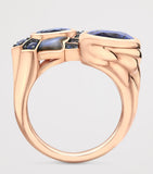 Boodles rose gold ring with sapphire and labradorite - British product
