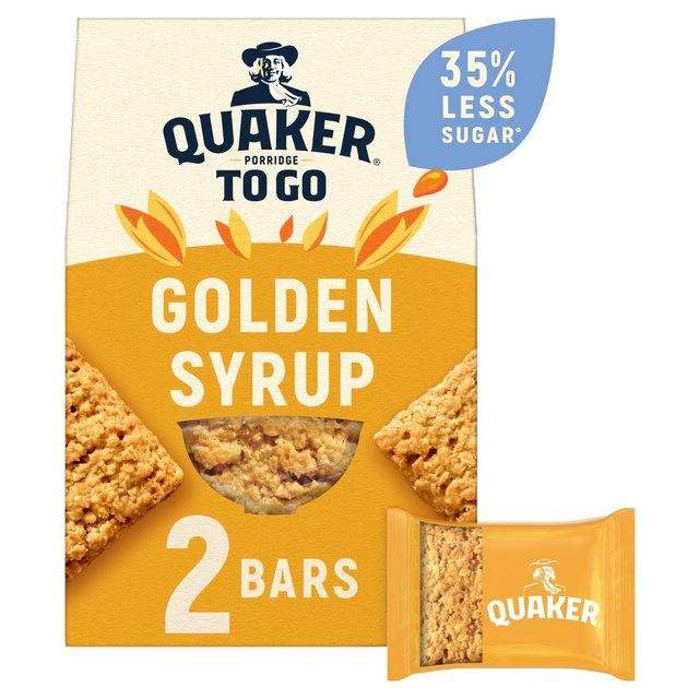 Quaker Porridge To Go Golden Syrup Breakfast Bars   2 per pack Crisps, Nuts & Snacking Fruit M&S   