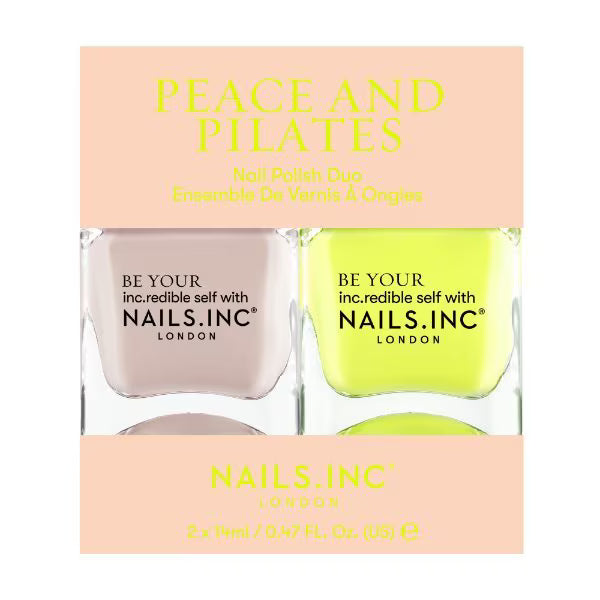 Nails.inc Peace And Pilates Nail Polish Duo, imported from the UK