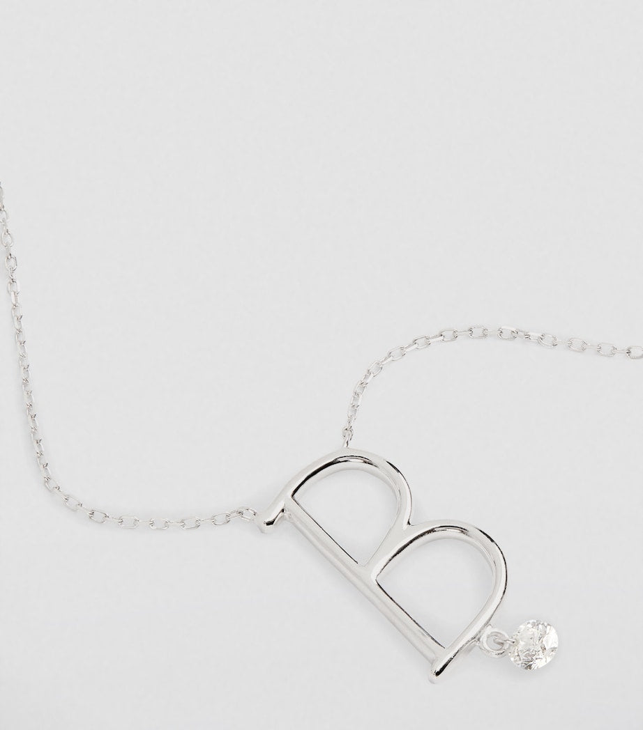 Persée white gold alphabet diamond necklace (British brand)
