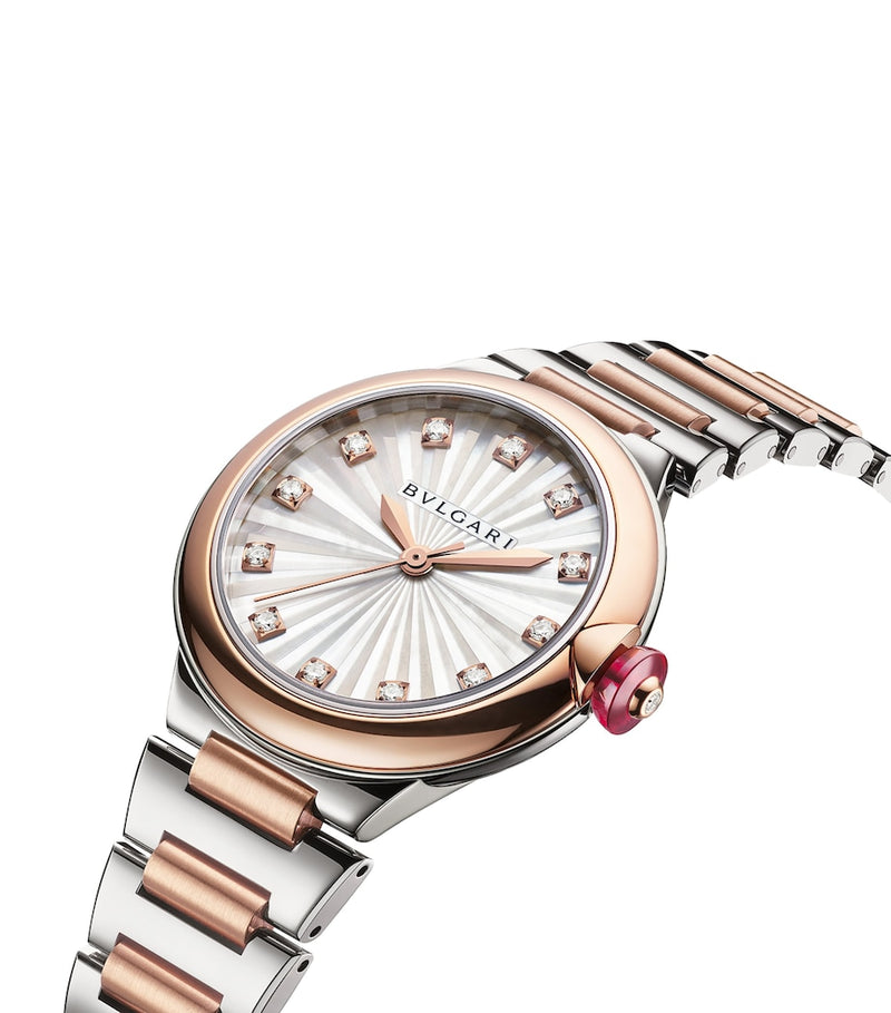 Bvlgari Lvcea rose gold diamond watch 33mm, UK version