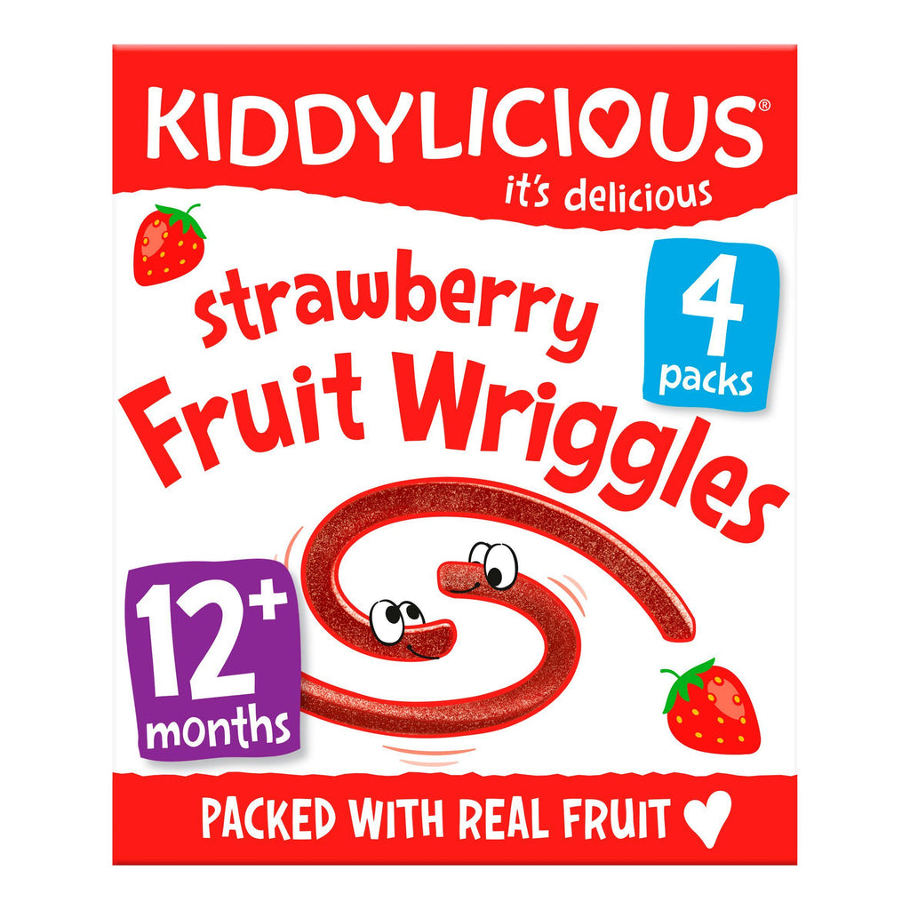 Kiddylicious Strawberry Wriggles Baby Snacks 4x12g