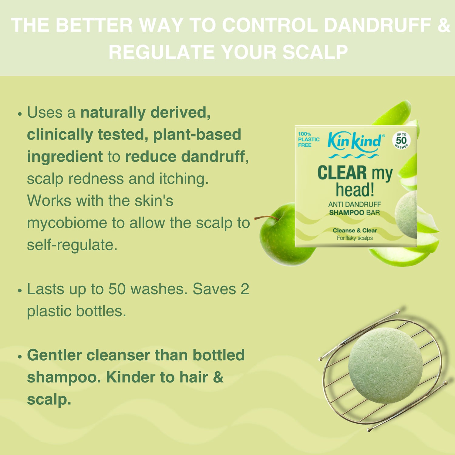 KinKind anti dandruff shampoo bar 50g - British product