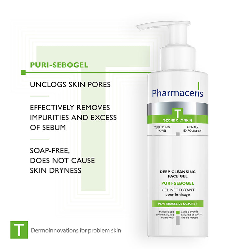 Pharmaceris T Puri-Sebogel deep cleansing face gel 190ml (British brand)