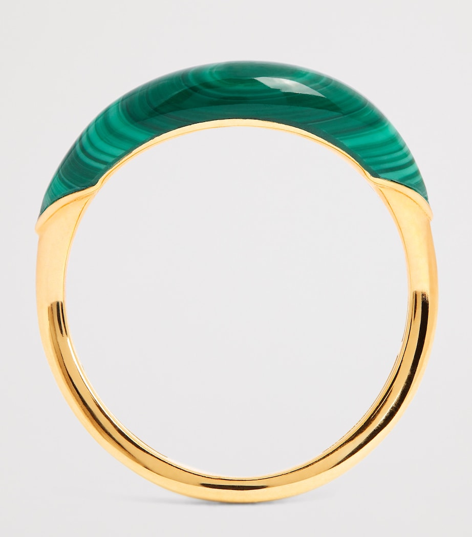 L'Atelier Nawbar Boa stackable ring in yellow gold and malachite, UK version
