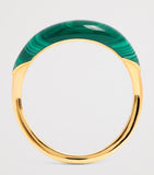 L'Atelier Nawbar Boa stackable ring in yellow gold and malachite, UK version