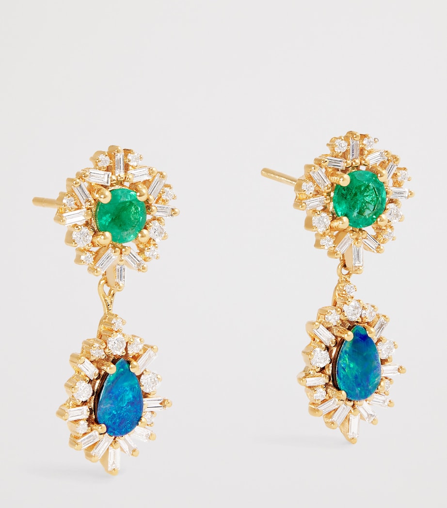 Suzanne Kalan one of a kind drop earrings in yellow gold - British product