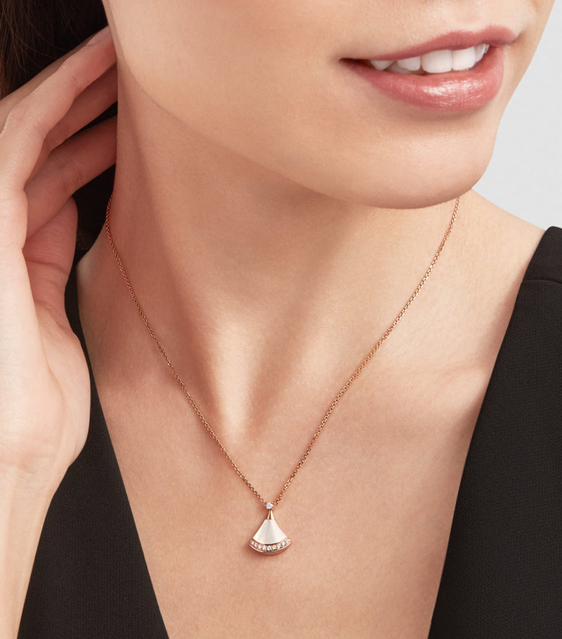 Bvlgari Divas' Dream rose gold diamond mother-of-pearl necklace, UK version