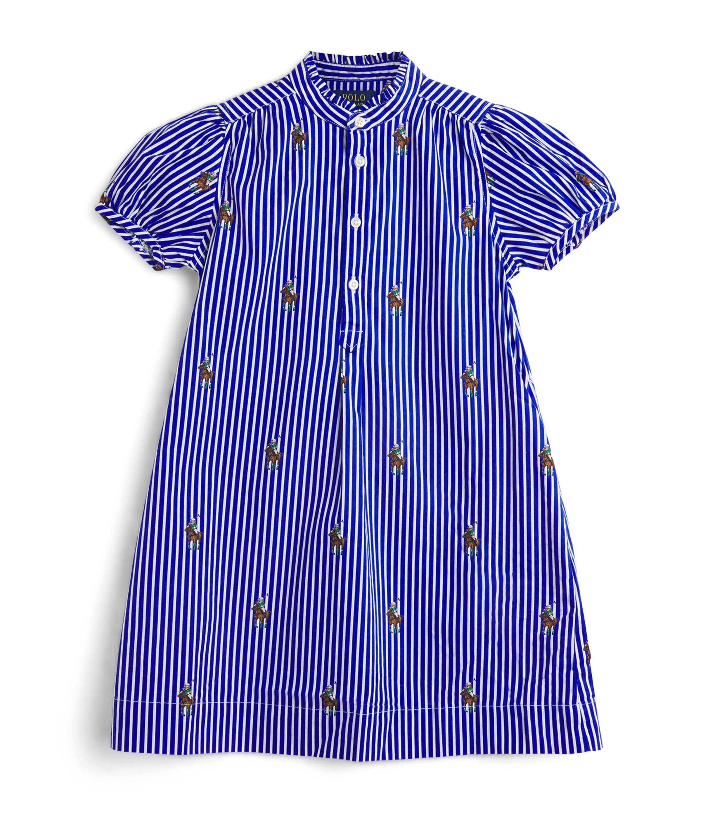 Ralph Lauren Kids Cotton Stripe Polo Bear Dress (2-7 Years), imported from the UK