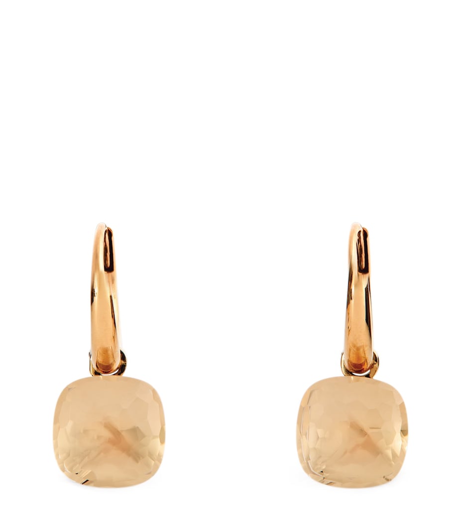 Pomellato rose gold and topaz Petit Nudo drop earrings (British brand)