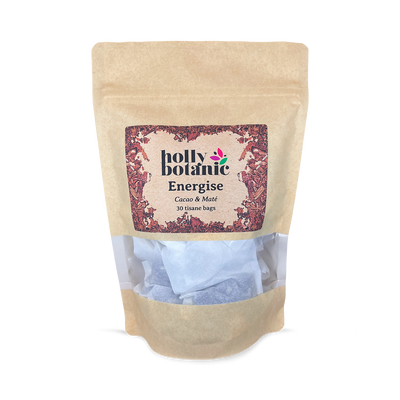 Holland & Barrett Holly Botanic Energise Tisane Cacao & Maté Coffee Alternative Herbal Tea Bags, 30 Count- Buy online at McGrocer