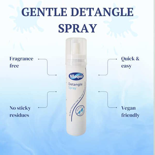 Nilaqua gentle detangle spray 3 pack for dry damaged hair, imported from the UK