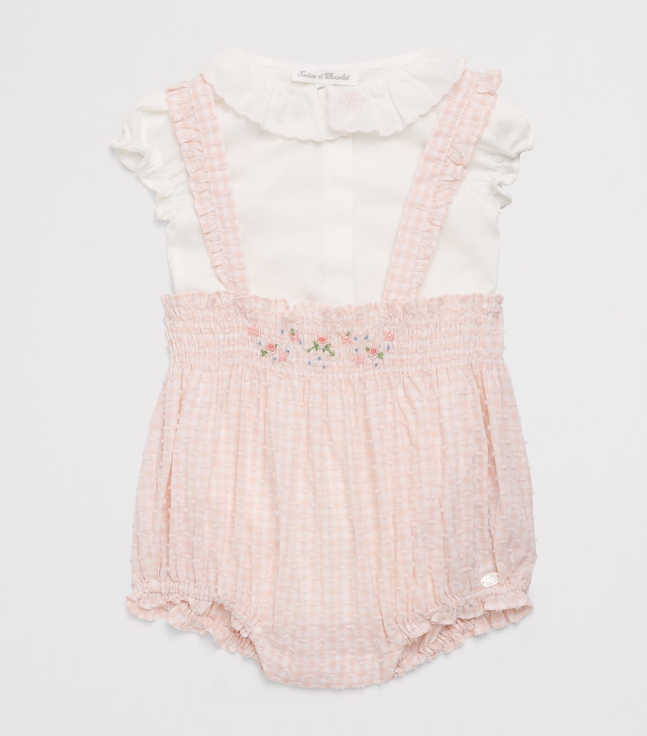 Tartine et Chocolat cotton gingham bodysuit and bloomers set for 0-18 months (British brand)