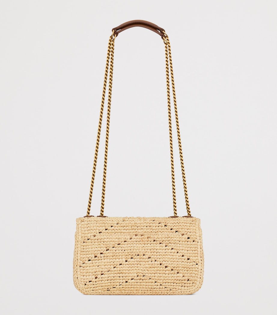 Saint Laurent Mini Loulou shoulder bag woven raffia (British brand)