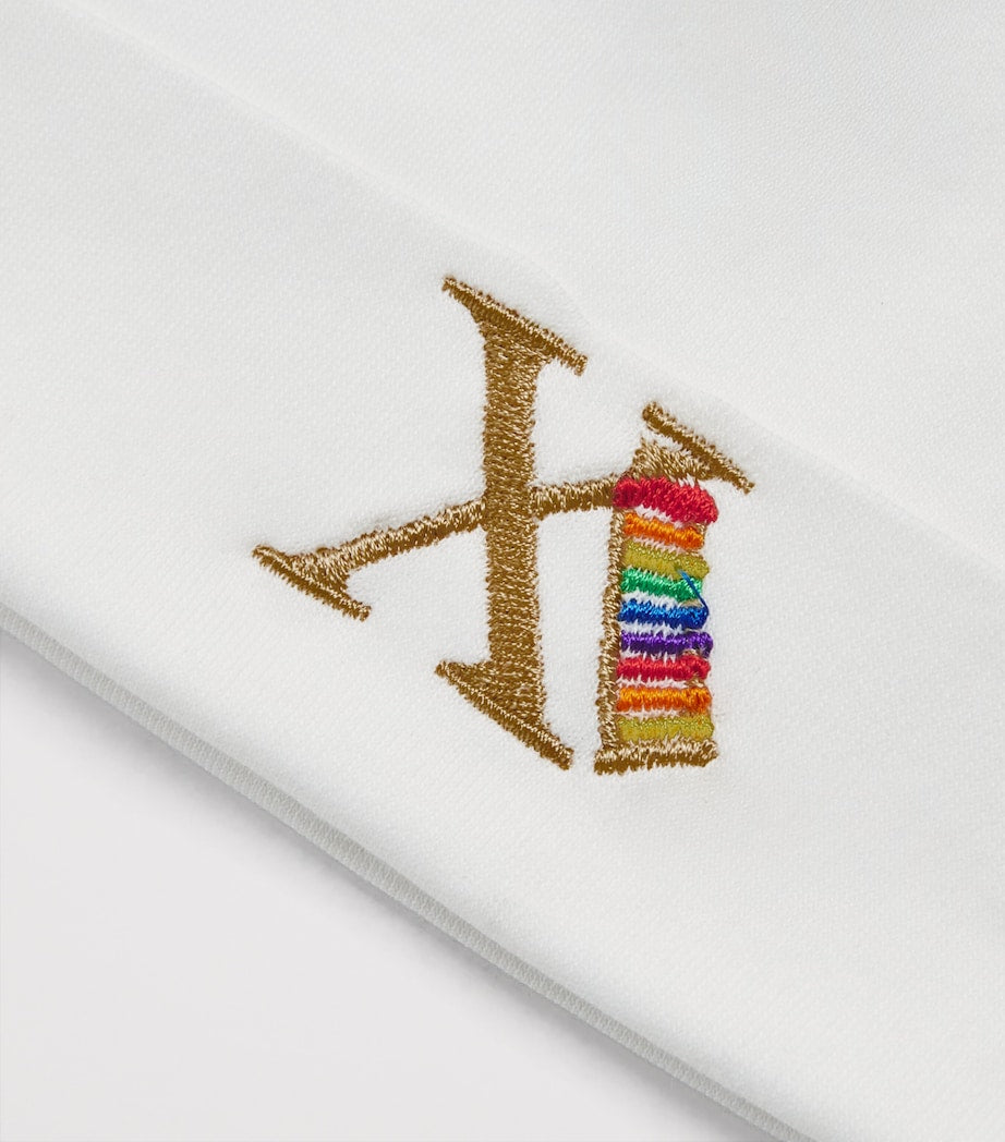 Paint My Dreams cotton embroidered X beanie (British brand)
