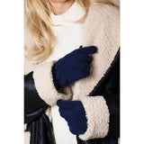 SVNX touch screen cable knit gloves navy, imported from the UK