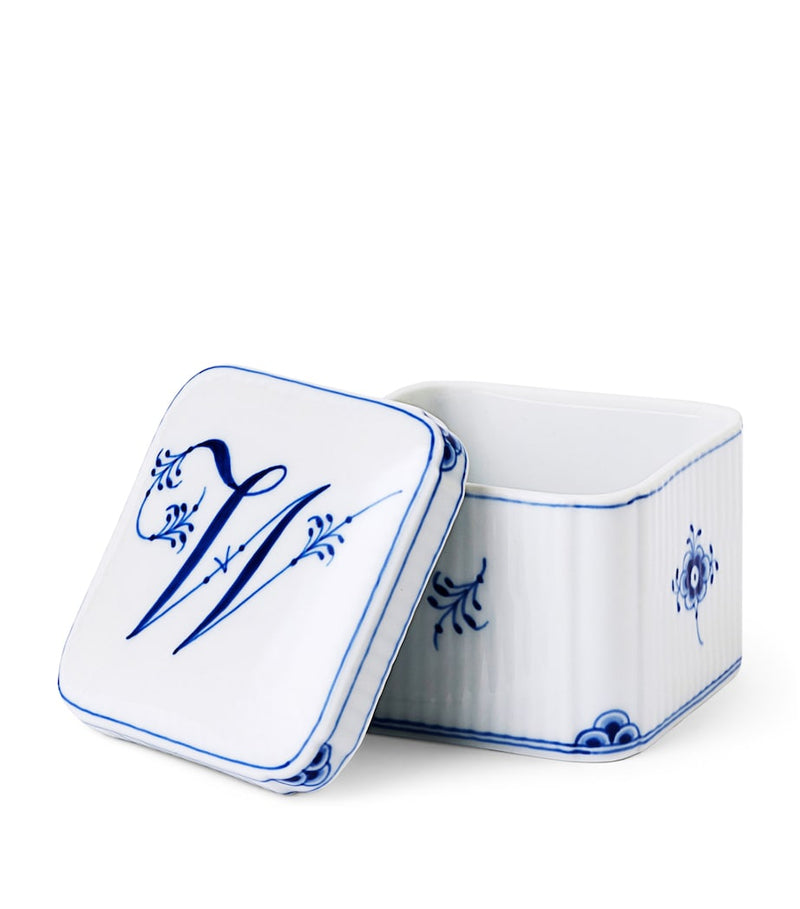 Royal Copenhagen porcelain alphabet bonbonniere, UK version
