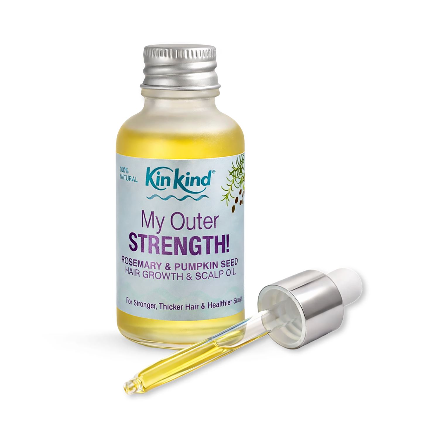 My Outer STRENGTH rosemary pumpkin seed hair oil, UK version