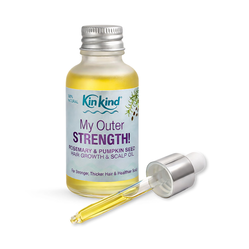 My Outer STRENGTH rosemary pumpkin seed hair oil, UK version