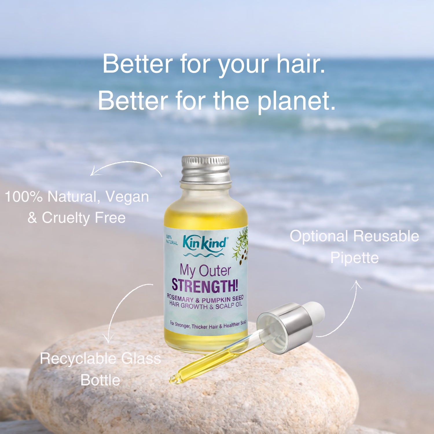 My Outer STRENGTH rosemary pumpkin seed hair oil, UK version