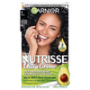 Garnier Nutrisse 1 Black Permanent Hair Dye Box, UK version.