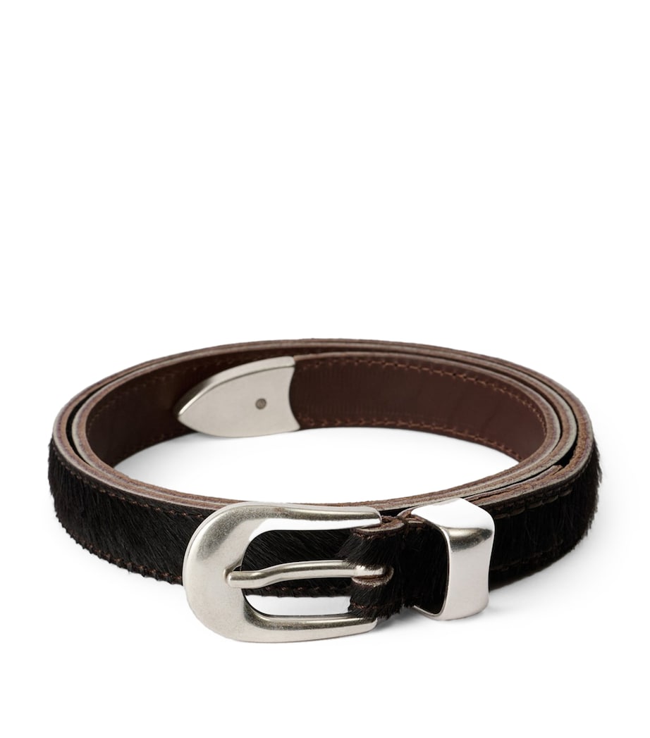 Our Legacy hair-on hide leather belt 2cm, UK version