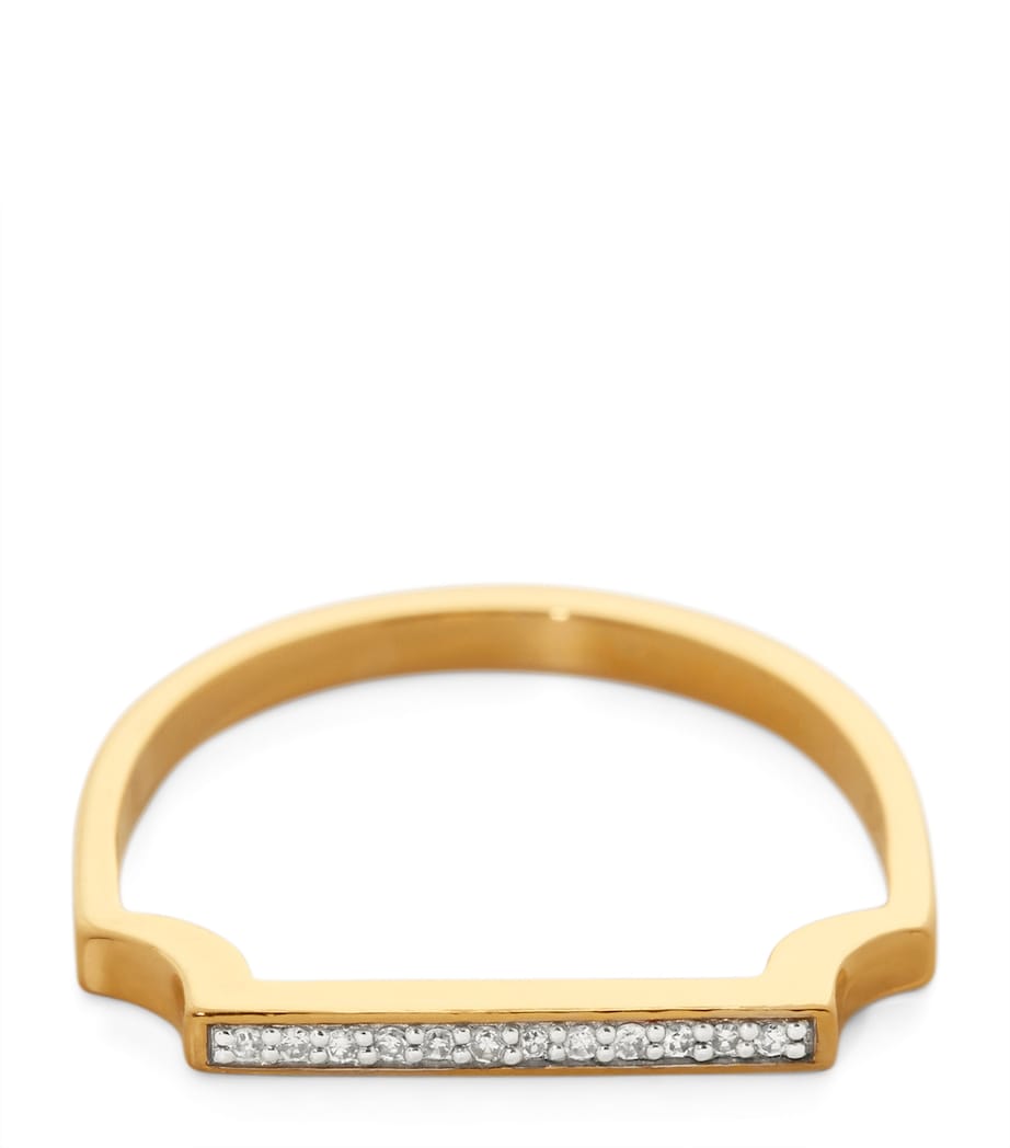 Monica Vinader gold vermeil and white diamond thin ring, UK version
