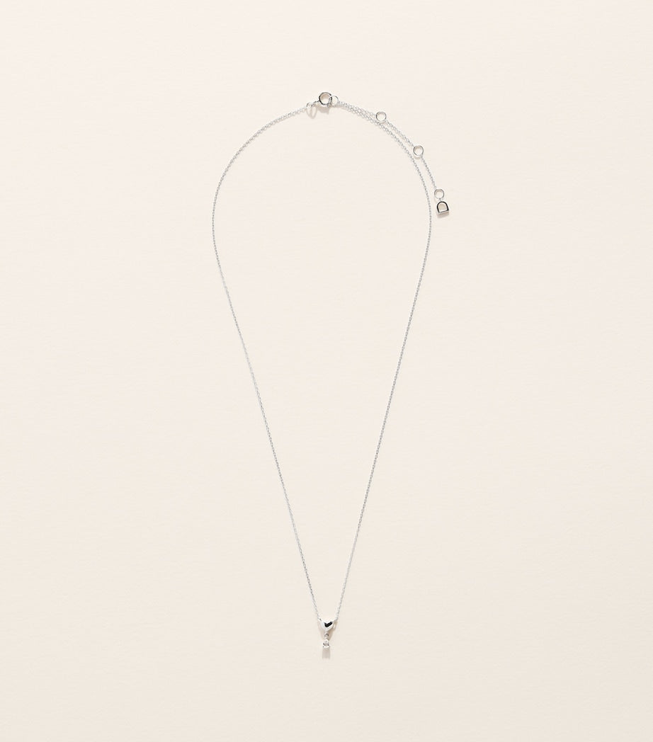 Astrid & Miyu white gold topaz heart necklace, UK version