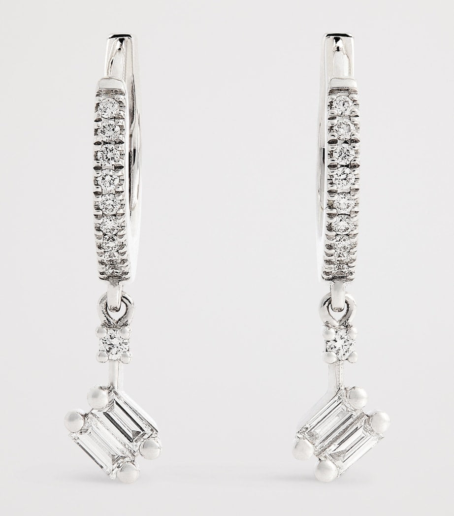 Suzanne Kalan white gold diamond drop earrings, imported from the UK