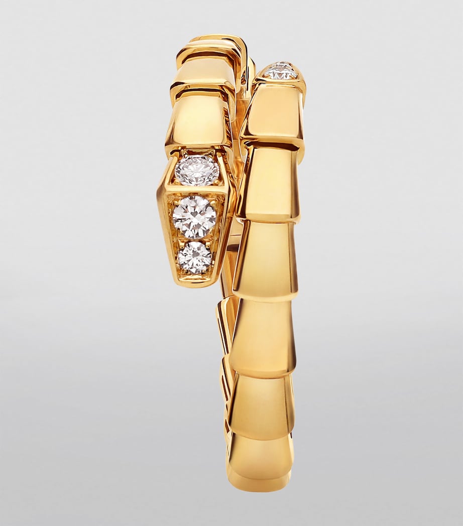 Bvlgari Serpenti Viper ring yellow gold diamonds (British brand)