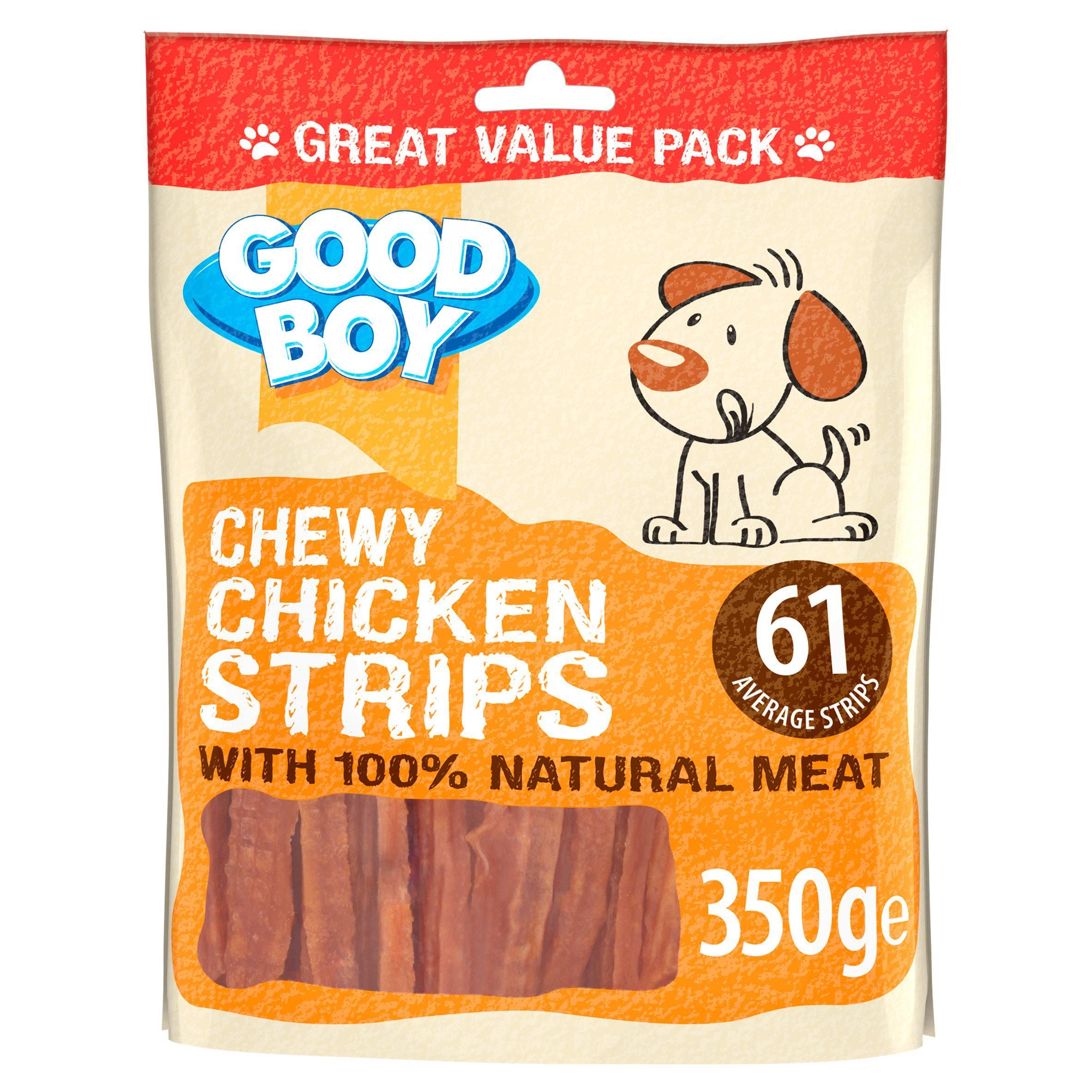 Good Boy Pawsley & Co Chewy Chicken Strips Dog Treats 350g Dog chews Sainsburys   