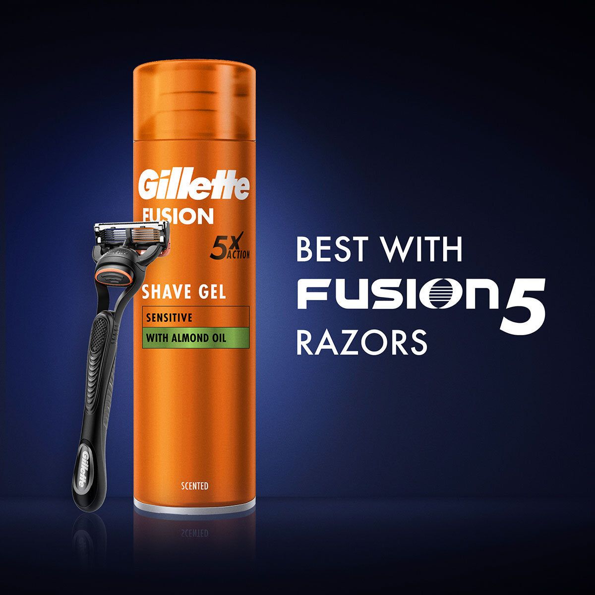 Gillette Fusion5 Ultra Sensitive Men's Shaving Gel, 6 x 200ml Shaving Accessories Costco UK