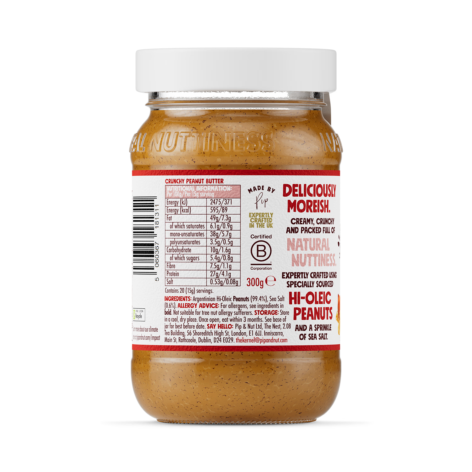 Pip & Nut crunchy peanut butter 300g, UK version