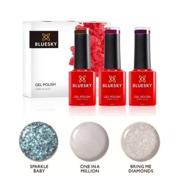 Bluesky gel polish set Shine Bright 3x5ml - British product