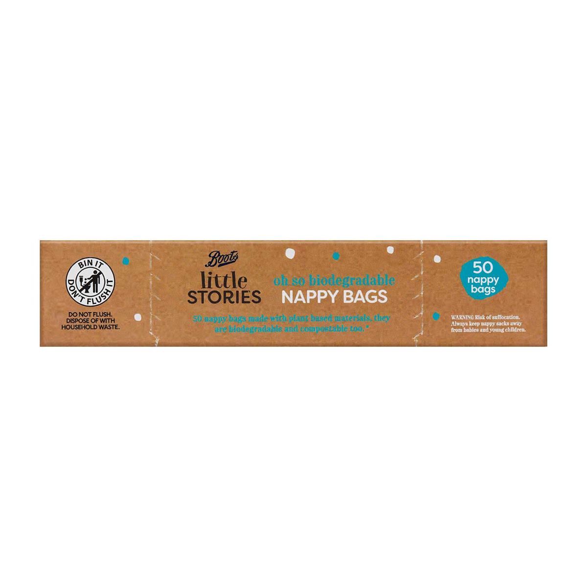 Boots Little Stories Plastic Free Nappy Bags 50pk GOODS Boots   