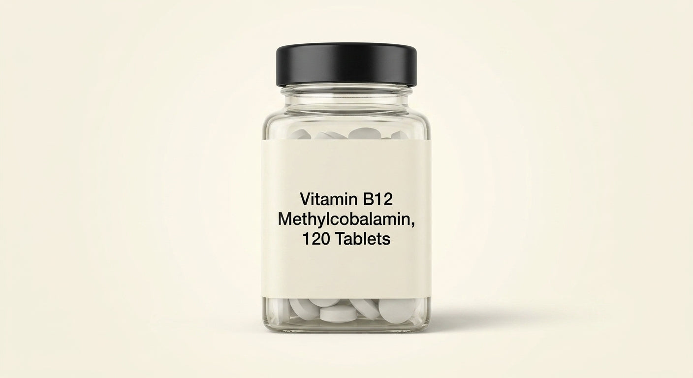 Holland & Barrett vitamin B12 supplement 100µg 120 tablets, UK version