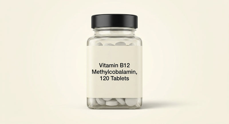 Holland & Barrett vitamin B12 supplement 100µg 120 tablets, UK version